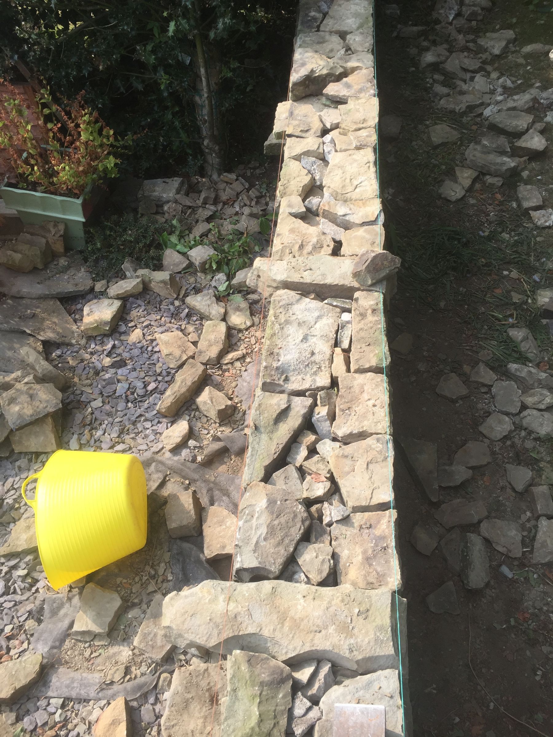 Dry Stone Wall repair on a Grade II listed garden wall