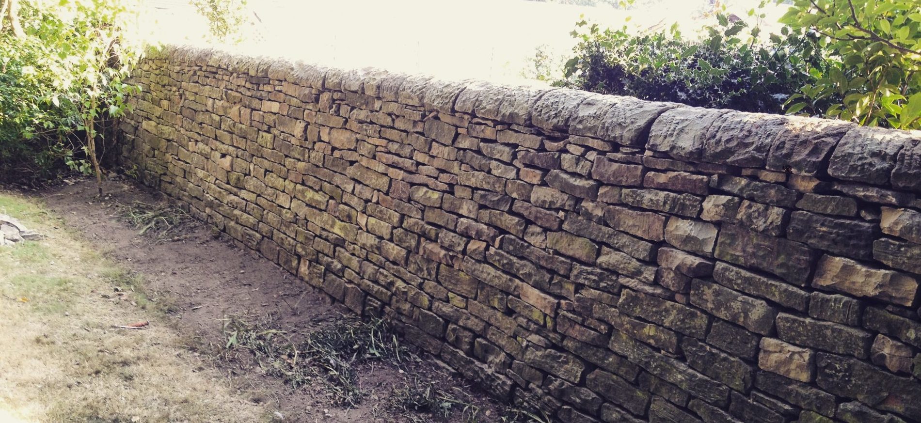 Dry Stone Wall repair on a Grade II listed garden wall