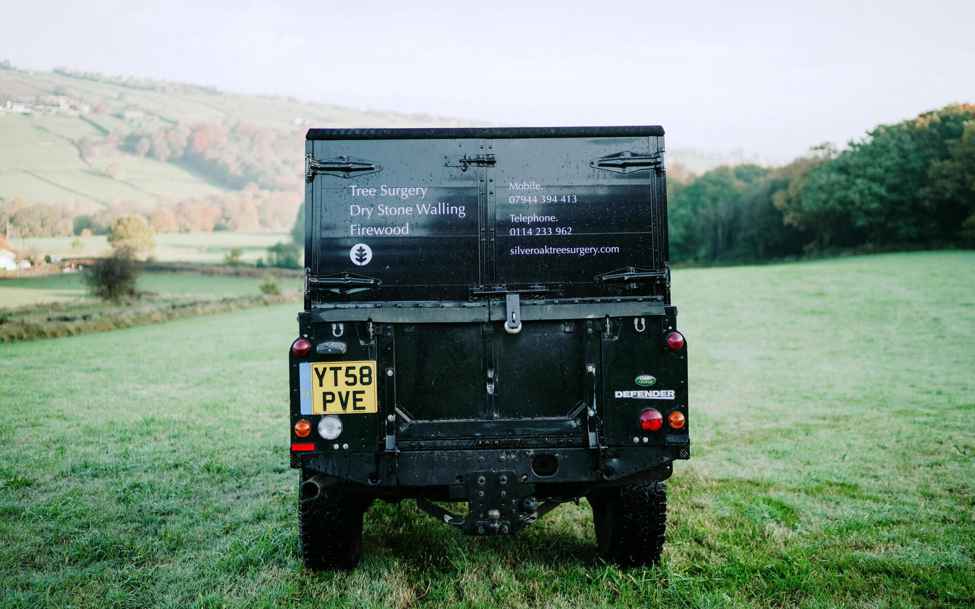 A photo of the back of the Silver Oak team Land Rover in Lodgemoor, Sheffield